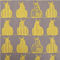 tessuto giapponese grigio pere gialle frutta stile moderno in cotone Tessuto di Japanese Indie