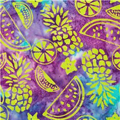 tessuto multicolore sarong stile batik cotone tie dye frutta tropicale Tessuto di Michael Miller