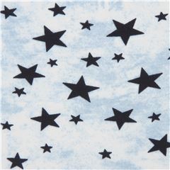 Estrellas Negras Sobre Blanco Y Azul Estiradas Tela de Stof France