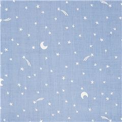 tessuto celeste doppio velo stelline bianche lune Ritagli (Ritagli)