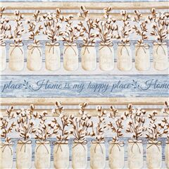 Tela pardo claro dise�o panel madera con algod�n en tarros Tela de Timeless Treasures