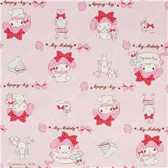 tessuto rosa chiaro laminato My Melody fragole Tessuto di Sanrio