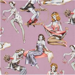Bellezze E Cervelli Ragazze Pin-up Zombie Tessuto di Alexander Henry
