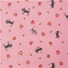tessuto rosa gatti animali rose CocoLand laminato dal Giappone Tessuto di Japanese Indie