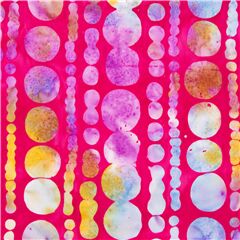 tessuto rosa sarong stile batik cotone bali pois colorati tie dye Tessuto di Michael Miller