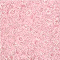 Popelina rosa mezcla flores peque�as tela de algod�n japonesa Tela de Japanese Indie