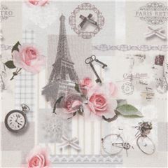Tela con motivos de Par�s de estilo vintage Tela de Stof France