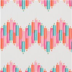 Tela blanca con zig-zag de l�pices de colores Retazo (Retazo)