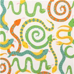 tessuto bianco Hisses And Kisses serpenti animali Tessuto di Alexander Henry