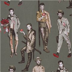 Forza Con Cervello Affascinanti Uomini Zombie Pin-Up Tessuto di Alexander Henry