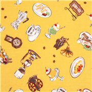 Tela de comida y decoraci&oacute;n vintage gram&oacute;fono radio copa helado tortilla