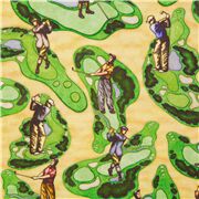 Tela amarilla jugadores de golf en green EE. UU.
