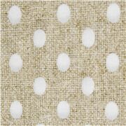 tela algod&oacute;n estampado trama yute con huevos blancos de gallina