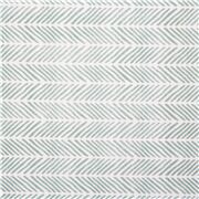 Tela blanca con rayas verde pastel diagonales espiguilla