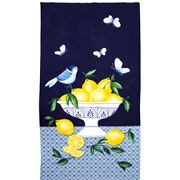 P&aacute;jaro Fresco De Lim&oacute;n Mariposa Cuenco De Frutas Panel