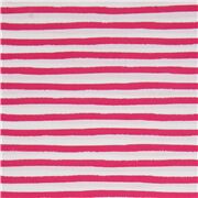 Magenta Pink Painted Wobbly Stripes