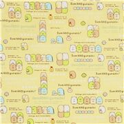 Sumikkogurashi filas puntos algod&oacute;n s&aacute;bana amarillo Kokka Jap&oacute;n