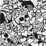 Tela negra con calavera blanco roto hueso EE. UU.