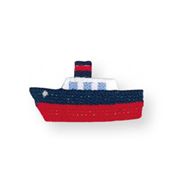 toppa iron-on barca pois grigi 1 pezzo