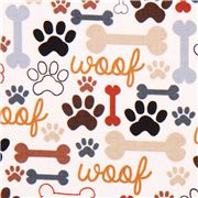 creme Timeless Treasures Hunde Knochen Stoff braun Restst&Atilde;&OElig;ck