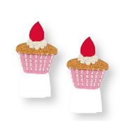 toppa iron-on cupcake base rosa 2 pezzi