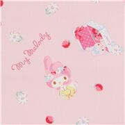 Tela laminada con doble borde de My Melody y dulces en rosa claro