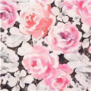 tessuto grigio rose gialle stile acquerello fiori grandi Ritagli