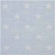 Tela jacquard de hilos te&ntilde;idos azul claro con estrellas