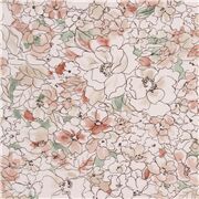 Tela blanco roto floral lin&oacute;n algod&oacute;n japon&eacute;s flores rosa colorete