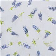 Tela azul humo con flor lavanda azul lupino Texas