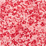 Estampado de flores rojas y rosas en algod&oacute;n