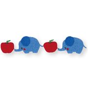 Parche termoadhesivo de elefantes azules y manzanas rojas 1 unidad