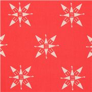 Tela roja con estampado de estrellas