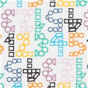 Tela blanca de Art Gallery Fabrics con estampado de n&uacute;meros Retazo
