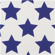 tela de sarga blanca con estrellas en azul oscuro