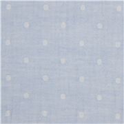 Tela jacquard de hilos te&ntilde;idos azul claro con lunares
