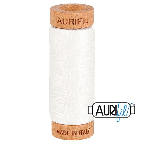 80wt Petite Bobine Blanc Naturel 2021 Fil De Coton par Aurifil
