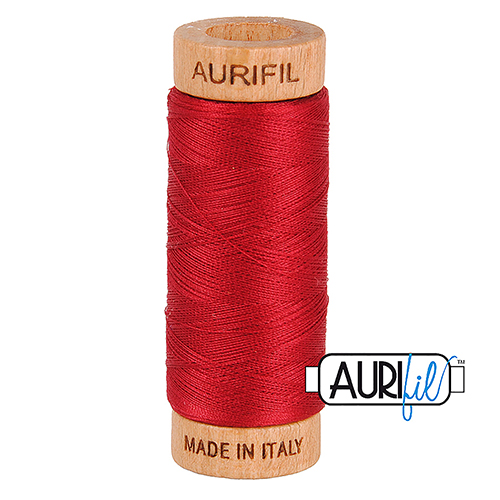 80wt Petite Bobine Vin Rouge 2260 Fil De Coton par Aurifil