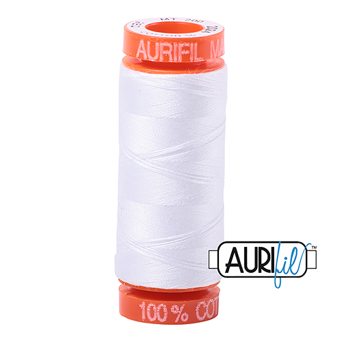 50wt Petite Bobine Blanc Brillant 2024 Fil De Coton par Aurifil