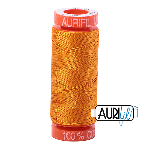 50wt Petite Bobine Jaune Orange 2145 Fil De Coton par Aurifil