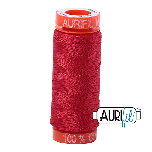 50wt Petite Bobine Rouge Pur 2250 Fil De Coton par Aurifil