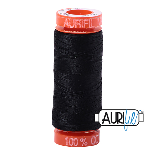 50wt Petite Bobine Noire 2692 Fil De Coton par Aurifil