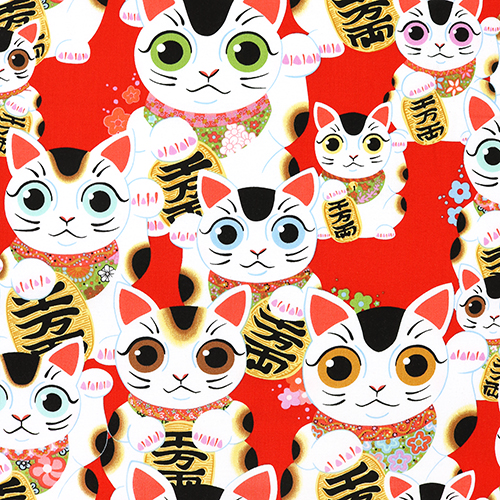 Fuku Kitty (good luck kitty) Fabric by Alexander Henry