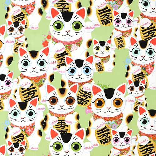 Fuku Kitty (good luck kitty) Fabric by Alexander Henry