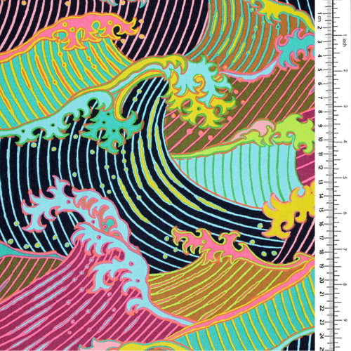 The Great Wave Collage Hokusai Fabric by Alexander Henry modes4u