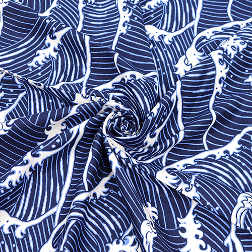 The Great Wave Collage Hokusai Fabric by Alexander Henry