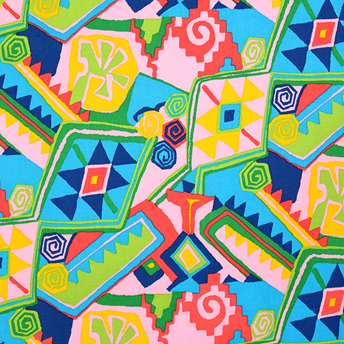 Folklorico Azteca Azul Fabric by Alexander Henry