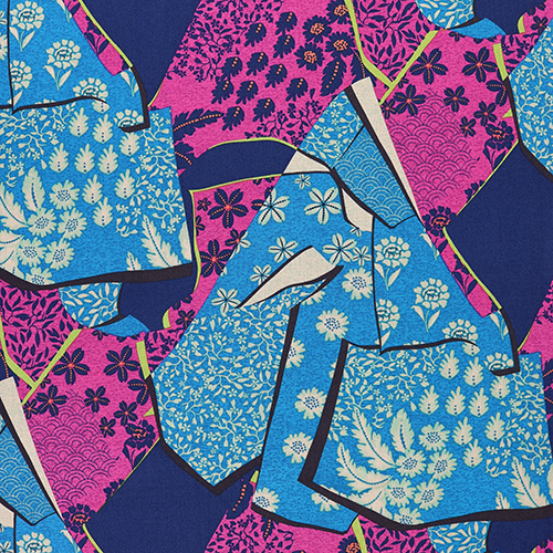 Kimono Patch Floral Kintsugi Patterns Fabric by Alexander Henry