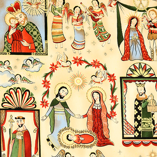 Los Santos Saints Nativity Angels Fabric by Alexander Henry