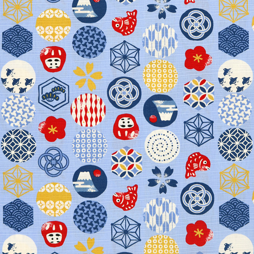 Japanische Symbole Kreise Fischmuster